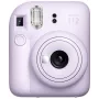 Kiirkaamera Fujifilm Instax Mini 12 lilla — pilt 86×54 mm, film 62×46 mm, 60 mm fookuskaugus
