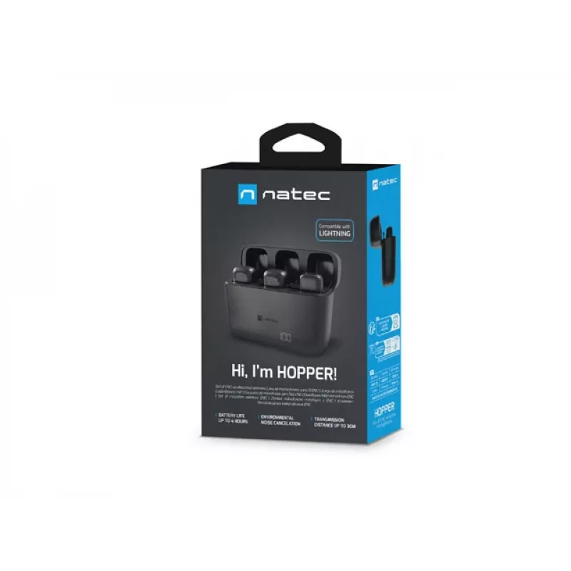 NATEC Hopper Black Lavalier-/Rinnamikrofon