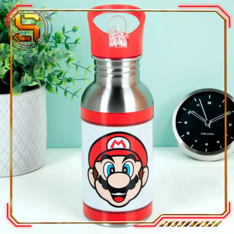 Paladone Super Mario metallist veepudel kõrrega