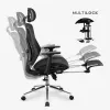 Pöörlev mark adler MA-EXPERT 5.7 tool — ergonoomiline võrk-kontoritool, reguleeritava kõrguse, peatugi, käetoed, jalatoega, must