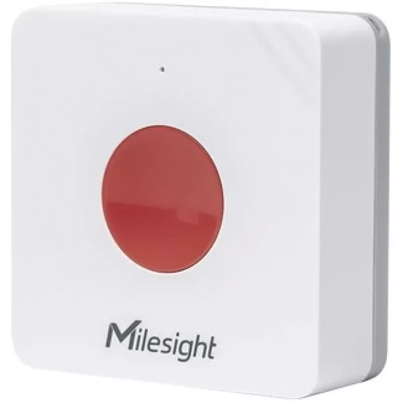 Juhtmeta meditsiiniline paanikanupp Milesight WS101915M, patareitoitega LiCoO2, 50×50×18 mm, valge