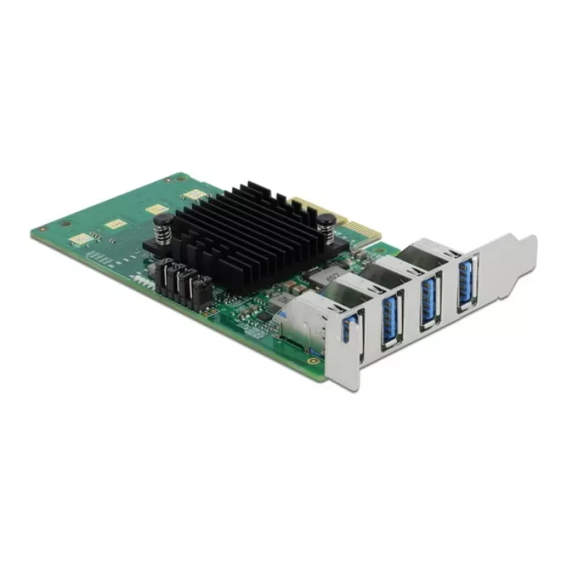 DeLOCK PCI Express x4 kaart 4 x välise USB 3.0 neljakanalilisele - madala profiiliga vormitegur