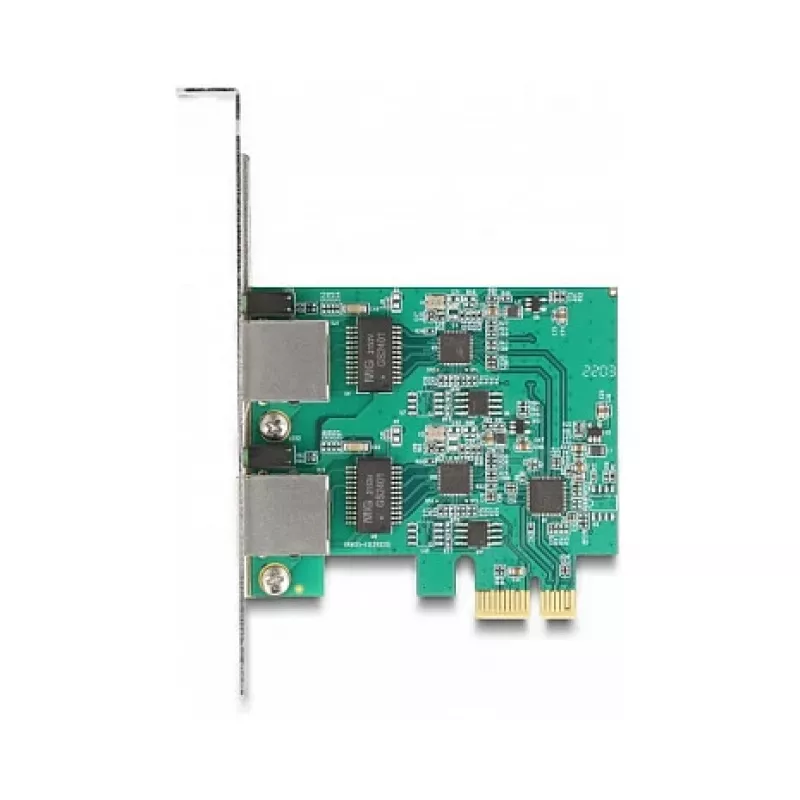 DeLOCK PCI Express x1 kaart 2 x RJ45 2,5 Gigabit LAN RTL8125 juhtmega Ethernet
