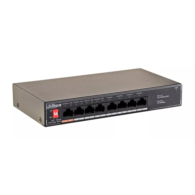 Dahua Technology PoE SF1008LP haldamata L2 kiire Ethernet (10/100) toitega üle Etherneti (PoE) must