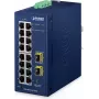 PLANET IP30 tööstuslik L2/L4 16-pordiline hallatav L2/L4 Gigabit Ethernet (10/100/1000) sinine (IGS-4215-16T2S-U)
