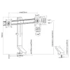 Monitorihoidik MACLEAN MC-854 kahele kuvarile 17–27 tolli VESA 75x75 / 100x100, kahe haruga lauakinnitus