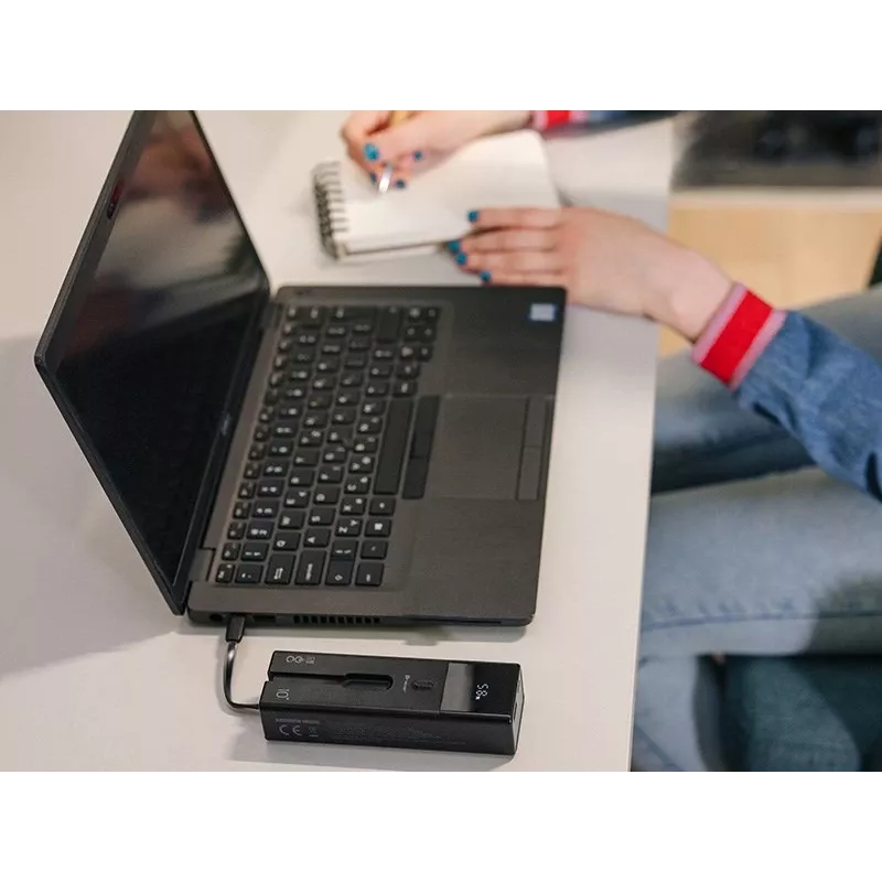 Kaasaskantav akupank TRACER Quant 10000 mAh Li-Ion, PD ja QC3.0, 3 porti (2×USB-C, 1×USB-A), 100W, must