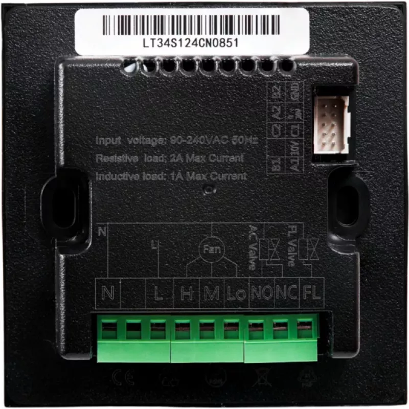 Smart HVAC-termostaat Shelly LinkedGo Must — digitaalne Wi‑Fi (802.11b/g/n), 87×87×35 mm