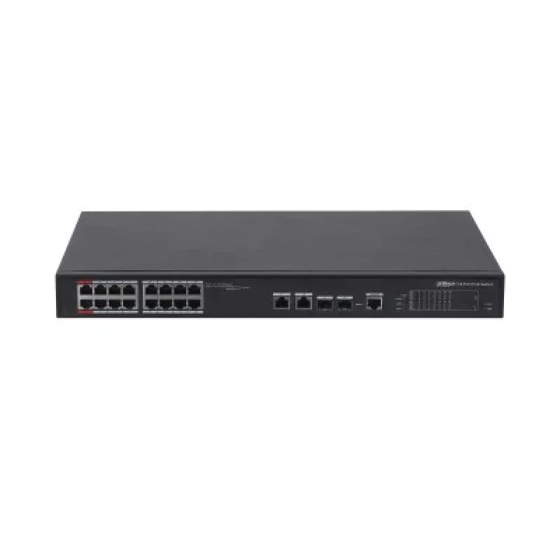 Mittehallitav gigabitine Etherneti lüliti DAHUA PFS4218-16ET-240, 16x RJ-45 PoE porti, 8,8 Gbit/s, MAC 4000
