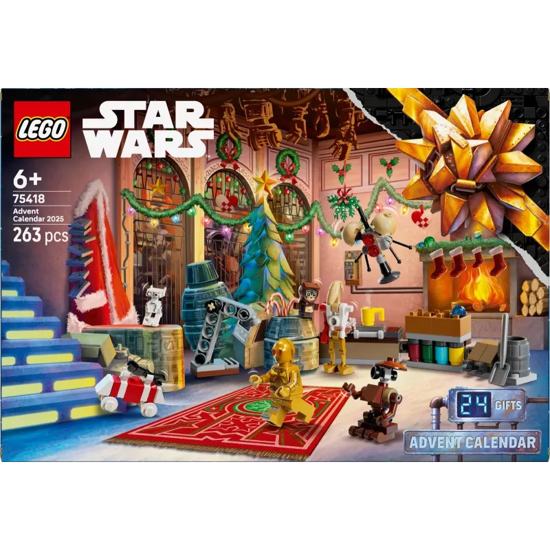 LEGO Star Warsi ehitusmänguasi 2025. aasta advendikalender — komplekt 75418, hooajalised ehitatavad minifiguurid ja mudelid
