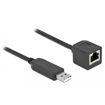 Jadaühenduskaabel DeLOCK 64163 USB 2.0 Type-A RS-232 RJ45 50 cm must