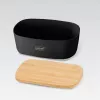 Lauapealne leivakast Maestro MR-1776-Must, plastkorpusega, puidust kaanega, 345×235×130 mm