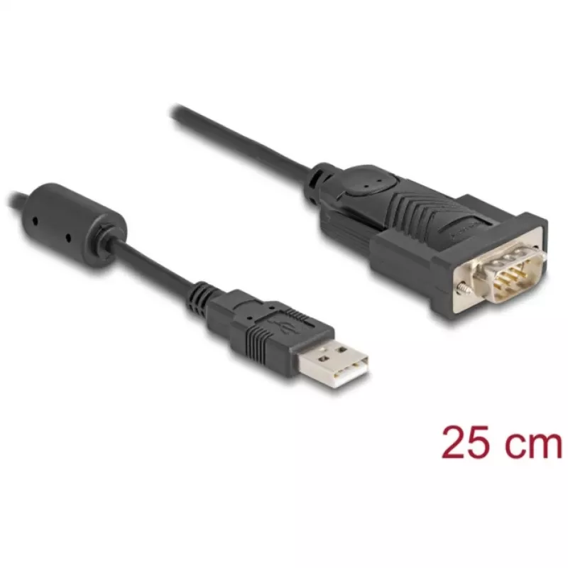 DeLOCK adapter USB 2.0 Type-A jadaporti RS-232 D-Sub 9 pin isane 0,25 m