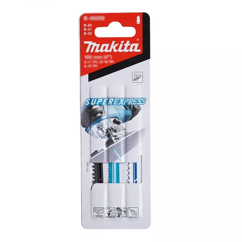 Tikksaag Makita DJV180ZX juhtmeta korpuseta — 3-astmeline pendel, 0–2600 SPM, käigupikkus 26 mm, lõikesügavus puidus 135 mm