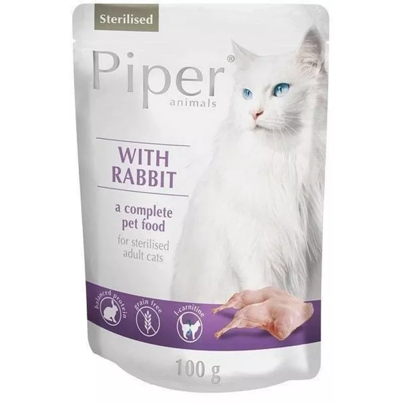 DOLINA NOTECI Piper Animals steriliseeritud küülik - märg kassitoit - 100 g