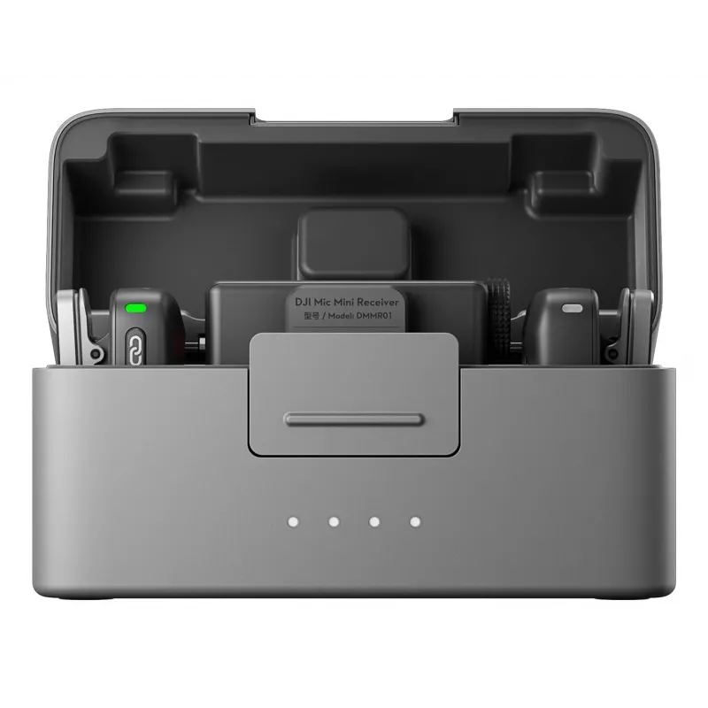 DJI Mic Mini (2 TX + 1 RX + laadimisümbris) juhtmevaba mikrofonikomplekt - tumehall