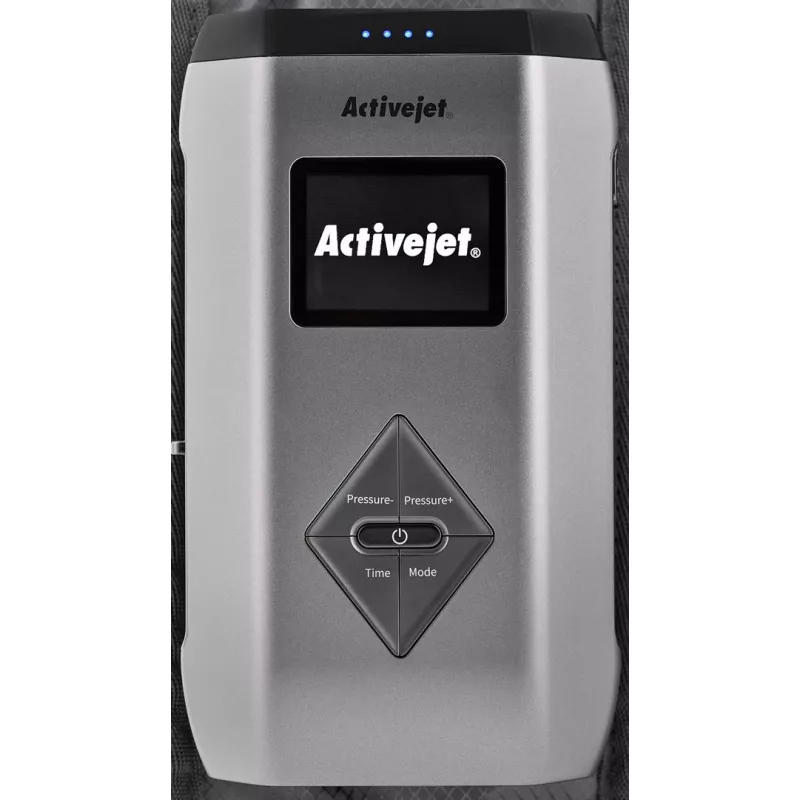 Lümfidrenaažikompressioonmassaažiseade jalgadele ActiveJet ACM-PLUS-A1 L — aku, 25 W, sisseehitatud aku, 380×1020×60 mm, must