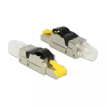 Juhtmepistik RJ45 DeLOCK 86485 Must Hõbedane Läbipaistev Kollane