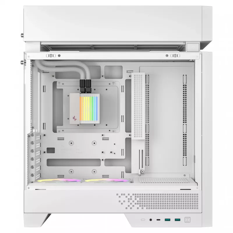 Lauaarvuti korpus DeepCool CL6600 WH — valge, toetab ATX/PS2/SFX/SFX-L toiteplokke, 140 mm ees, 120/140 mm üleval/taga, 2,5-tollised ja 3,5-tollised kettad