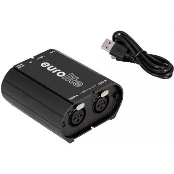 DMX-liides EUROLITE USB/LAN-DMX 2x512ch (mudel 51860117) — USB- ja Ethernet-ühendus valgustuse juhtimiseks