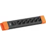Bachmann CONNECTUS pikendusjuhe 6x CEE7/3 pistikupesa, 1x lüliti, 2,0 m kaabel, CEE7/7 pistik, must/oranž