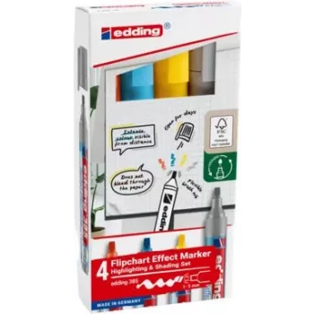 Flipchart marker Edding 385 1.0–5.0 mm assortii värvid, komplekt 4 tk