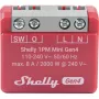 Nutikas lüliti Shelly 1PM Mini Gen4, juhtmevaba 110–240 V AC, max 8 A / 2000 W, plastkorpus 34×16×29 mm