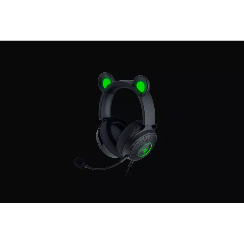 Razer Kraken V2 Pro Kitty Edition, juhtmega, üle kõrva, must, mängupeakomplekt