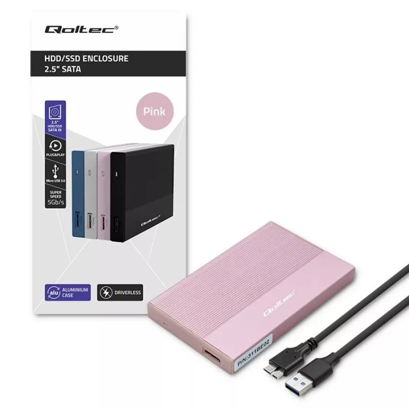 Korpus 2,5-tollisele SSD/HDD kettale, SATA, USB 3.0, 2 TB