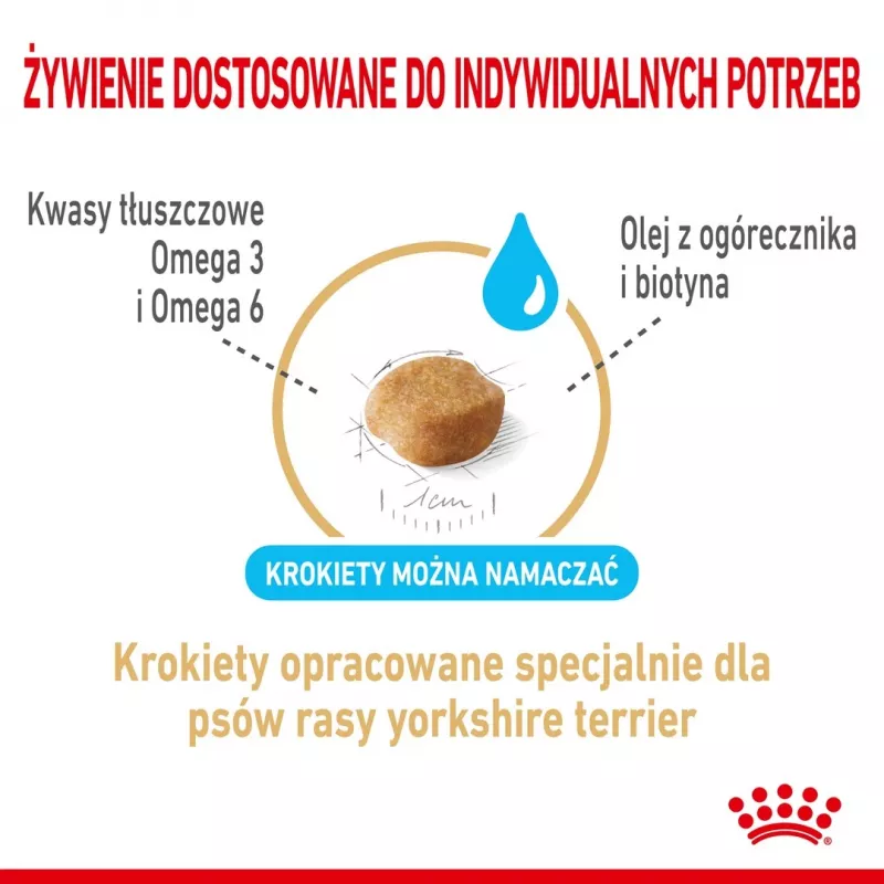 Kuiv koeratoit Royal Canin Yorkshire Terrier 8+ 3 kg — linnuliha, vanemaealistele Yorkshire terjeritele, valk 29%, rasv 18%