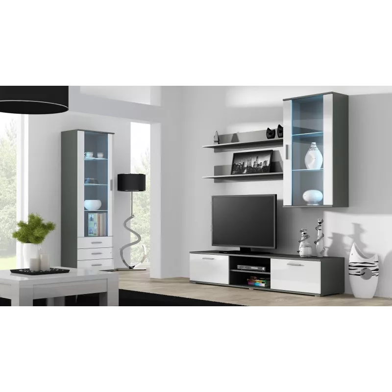 Cama TV-alus SOHO 180 hall/valge läikiv