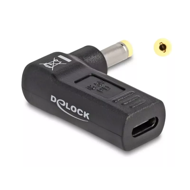 DeLOCK Adapter USB USB-C emane HP 4,8 x 1,7 mm isane 90° nurga all