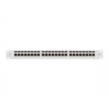 Patch panel 1U LANBERG PPS7-1024-S — 24 pordiga, Cat7, F/UTP, metall, 1U (445×102×44,5 mm)