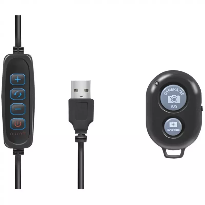LogiLink Smartphone-Ringlicht-Stativ mit Fernauslöser für Smartphone von 10,16 cm - 17,78 cm (4 - 17,80cm (7)), - 1 Stück (AA0152)