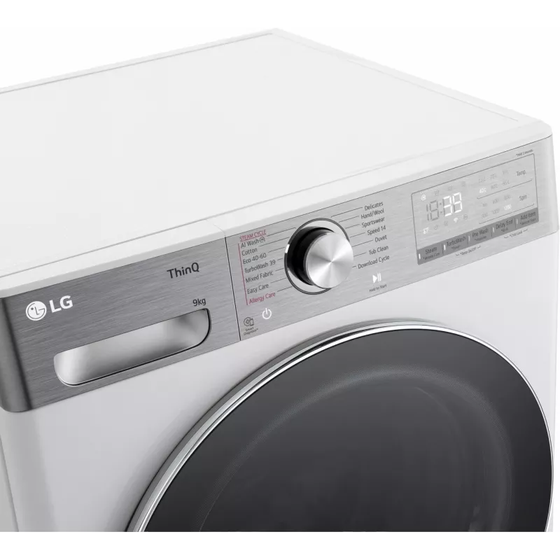LG F2WR909P3W pesumasin, 9kg, 47,5cm, 1200 p/min