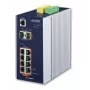 PLANET IGS-10020PT - lüliti - hallatav - 8 x 10/100/1000 (PoE) + 2 x Gigabit SFP - DIN-liistule paigaldatav, seinale paigaldatav - PoE (130 W) - alalisvool (IGS-10020PT)