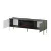 Cama Meble TV-kapp kaminaga TRESSE 180x40x54,5 cm — matt roheline pealispind, puitlaastplaat