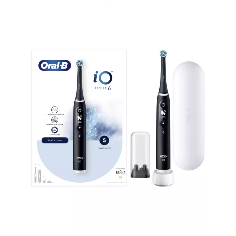 Oral B IO6 elektriline hambahari kotiga, must oonüks