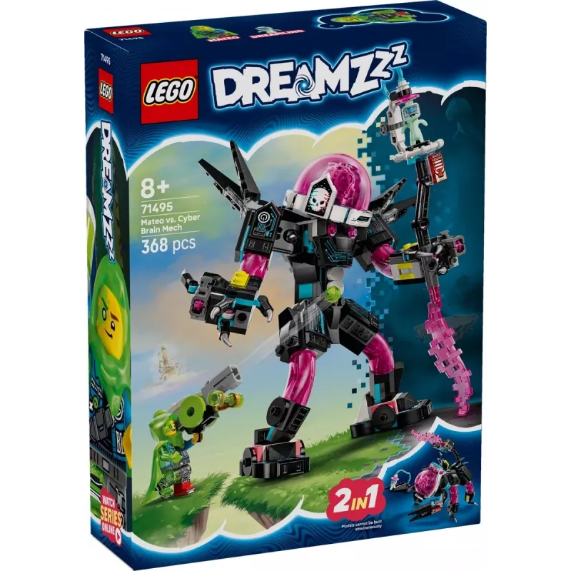 Ehitusmänguasi LEGO 71495 Mateo vs. Cyberbrain Mech — mängukomplekt minifiguuride ja ehitatava mechiga