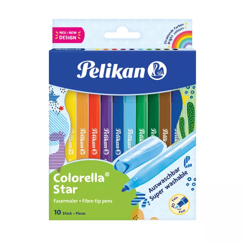 Felt Pen Pelikan 822299 10 värvi kuulotsaga