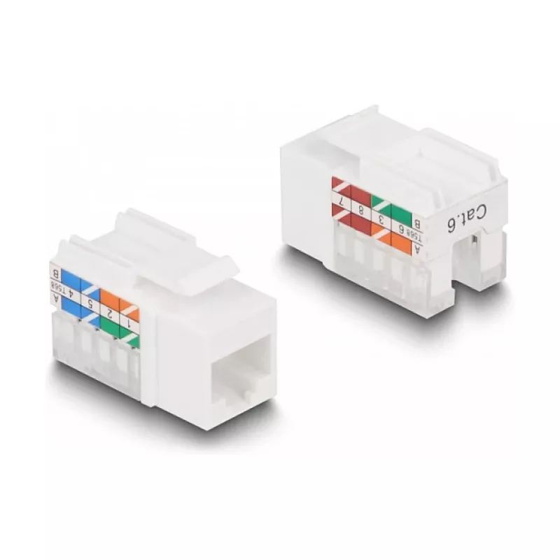 DeLOCK Keystone LSA Set RJ45 RJ11 Cat.6 must klõpsuga hoidik