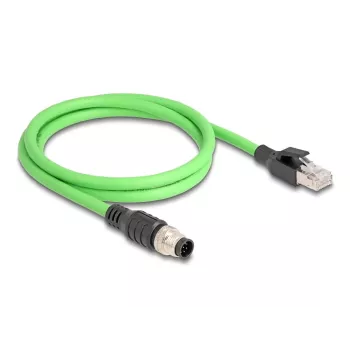 Võrgukaabel DeLOCK M12-kaabel A-kodeeritud 8 kontaktiga isane RJ45 isasele PUR (TPU) 1 m