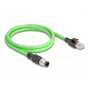 Võrgukaabel DeLOCK M12-kaabel A-kodeeritud 8 kontaktiga isane RJ45 isasele PUR (TPU) 1 m