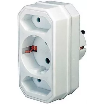 Toiteadapter Brennenstuhl 1508050 2 + 1 pistikupesaga, valge
