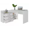 Corner Computer Desk Topeshop DANY BIEL KPL Valge Rectangular Particle Board