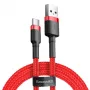 USB 2.0 A–USB-C kaabel Baseus CATKLF-B09 1m QC3.0 nailonpunutis punane, kiirlaadimine ja andmesünk
