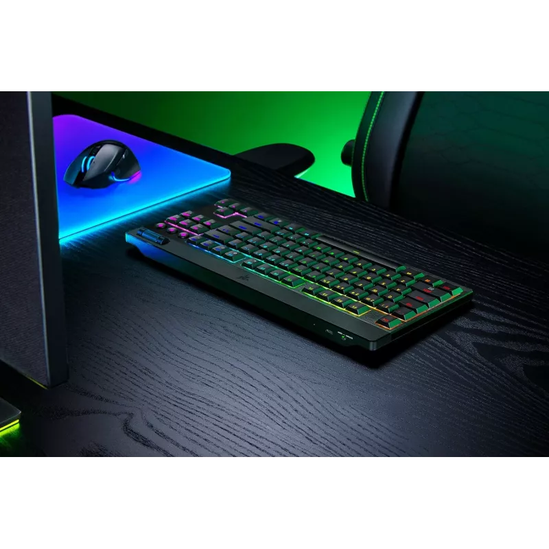 Razer MustWidow V4 Low-Profile Tenkeyless HyperSpeed klaviatuur Gaming USB RF Wireless Bluetooth QWERTY US International must