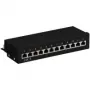 Wentronic Goobay CAT 6 Mini/töölaua patch-paneel, 12 porti, must - STP varjestatud, must (69307)