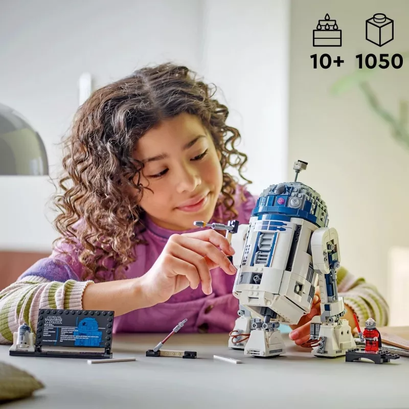 LEGO ehitatav droid R2‑D2 komplekt 75379 — 1050 osa, 10+ aastat, 160×110×240 mm, 0,24 kg