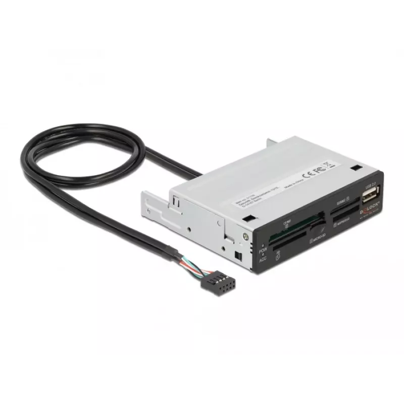 DeLOCK 91708 kaardilugeja USB 2.0 sisemine must hall CF SD MicroSD